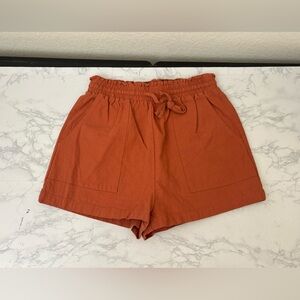 Shein Women's Small US 4 Orange High Waisted Pull On Casual Shorts